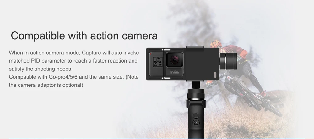 Захват funsnap Gimbal телефон стабилизатор камера 3 оси ручной для GoPro 6 SJCAM XiaoYi 4k камера не DJI OSMO 2 ZHIYUN Smooth 4