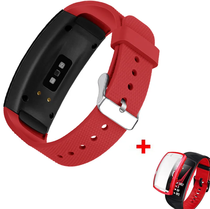 Color8 2 в 1 сменные браслеты для samsung gear Fit 2 Pro Band силиконовый ремешок для часов+ чехол для samsung Fit 2 SM-R360 ремешок - Цвет: Color8