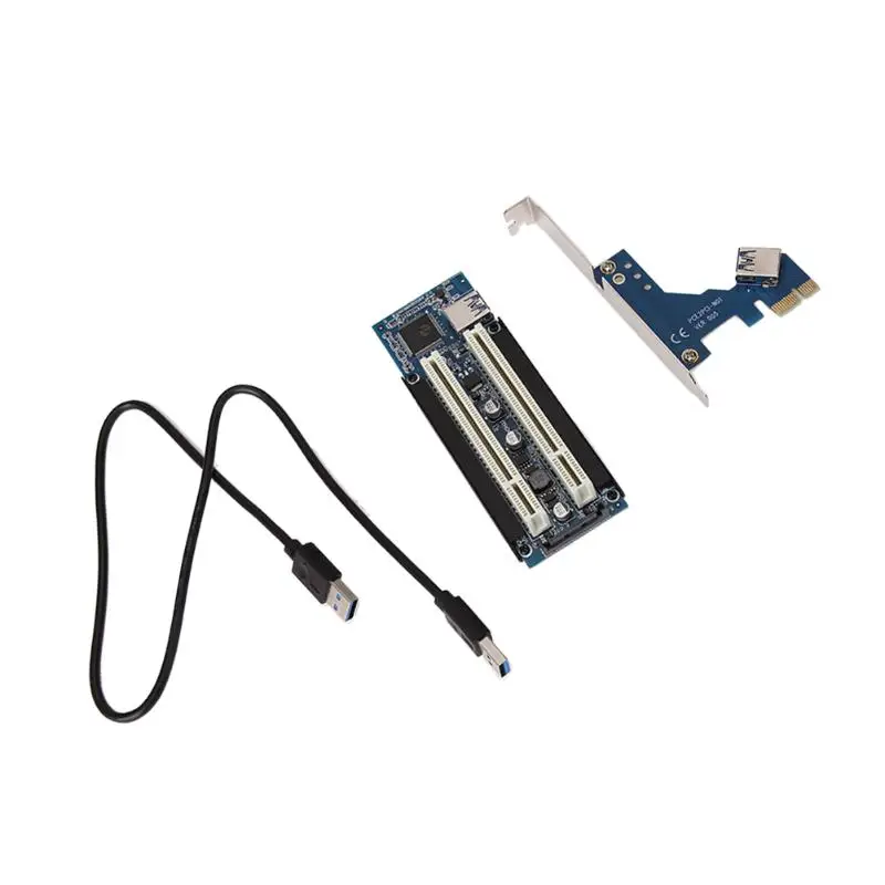 PCI E Express X1 Dual Riser Extend Adapter Card с 1M USB3.0 Cabl|Платы расширения| |