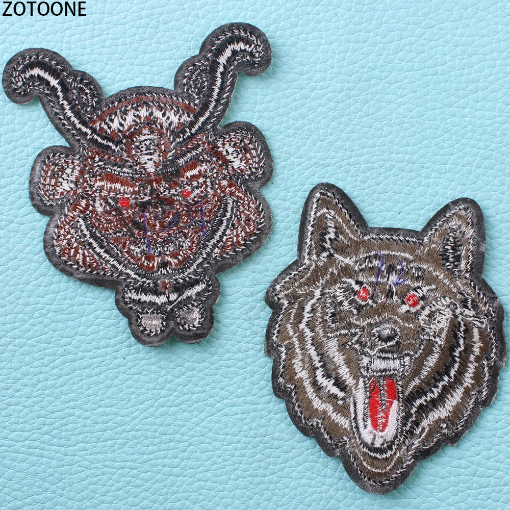 ZOTOONE 14Pcs Punk Skull Patch for Clothing Vintage Embroidered Clothes Patches Application Badges Stickers Applique Garment | Дом и сад