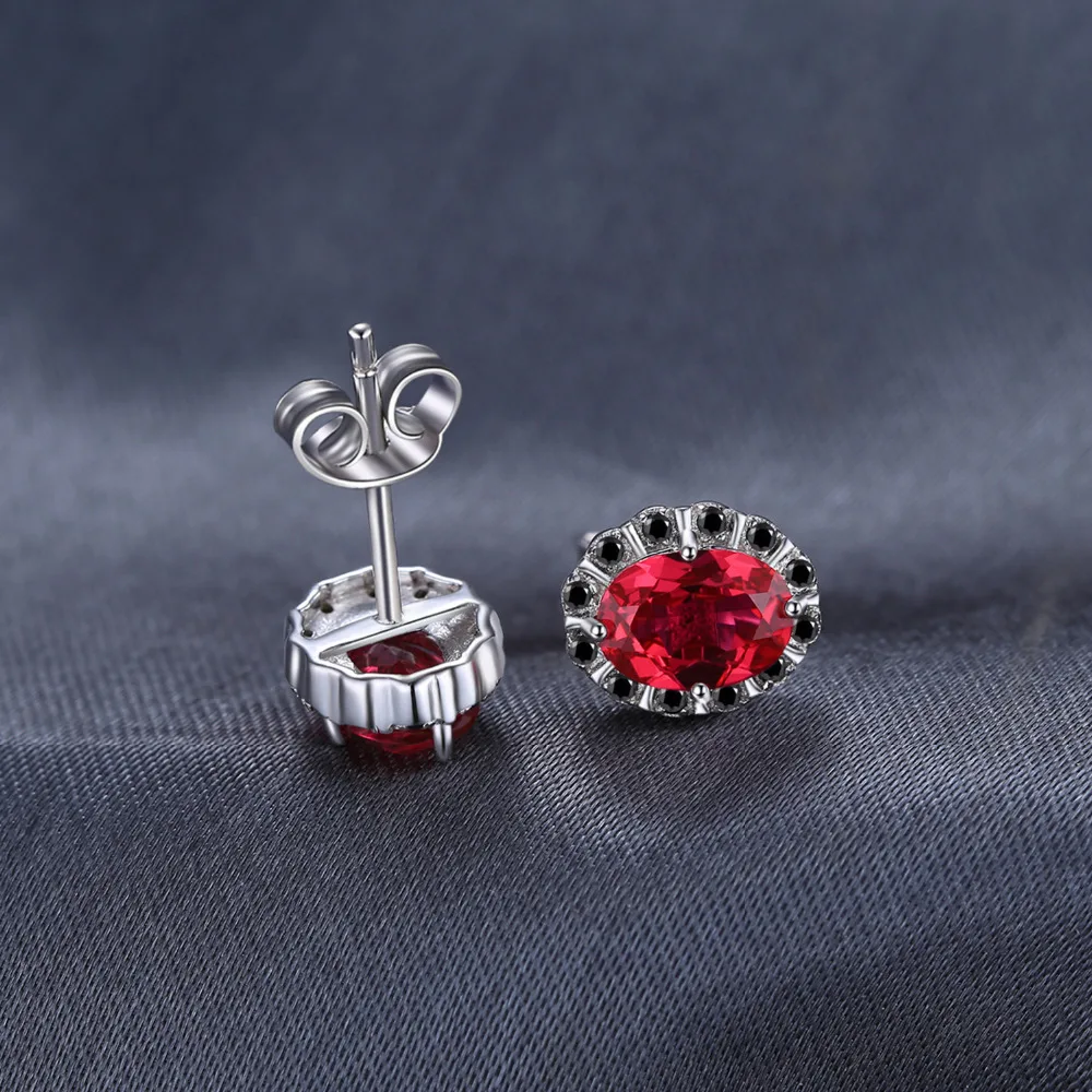 Jewelrypalace Винтаж 0.4ct круглый создан красный рубин проложить Серьги-гвоздики 925