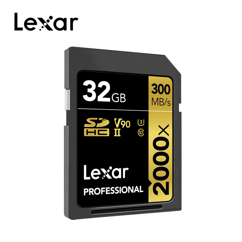 Lexar 2000X UHS-II SD Карты объемом до 32 gb 64gb 128G слот для карт памяти 300 МБ/с. высокое Скорость флэш-памяти для 3d 4k для зеркальной однообъективной камеры Камера