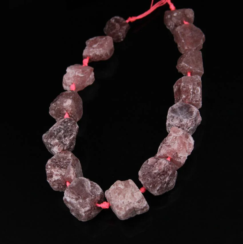 15 5 дюйма прядь натурального кварца клубника большие бусины самородок опт сырой