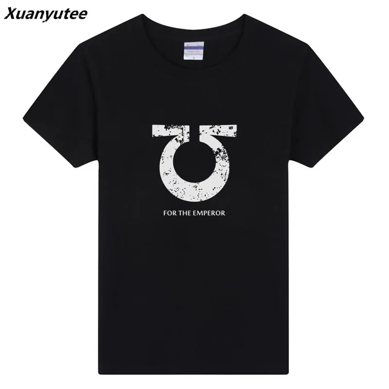 Xuanyutee Warhammer 40 К для императора футболка Homme De Marque хлопок короткий рукав с круглым вырезом и принтом игры вентилятор любовника футболка для мужчин - Цвет: Черный