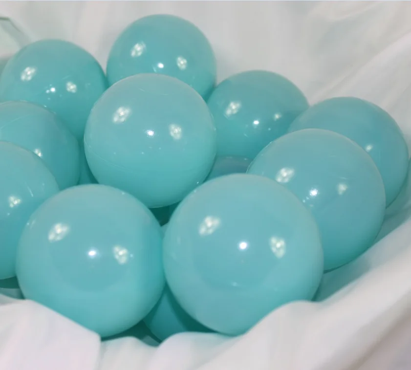 sky blue 80pcs Серебряный, Золотой, экологичный, красочный мяч, мягкий, пластиковый, Океанский шар, забавный, детский, детский, для плавания, яма, игрушка, водный бассейн, океан, 60 мм - Цвет: sky blue 80pcs