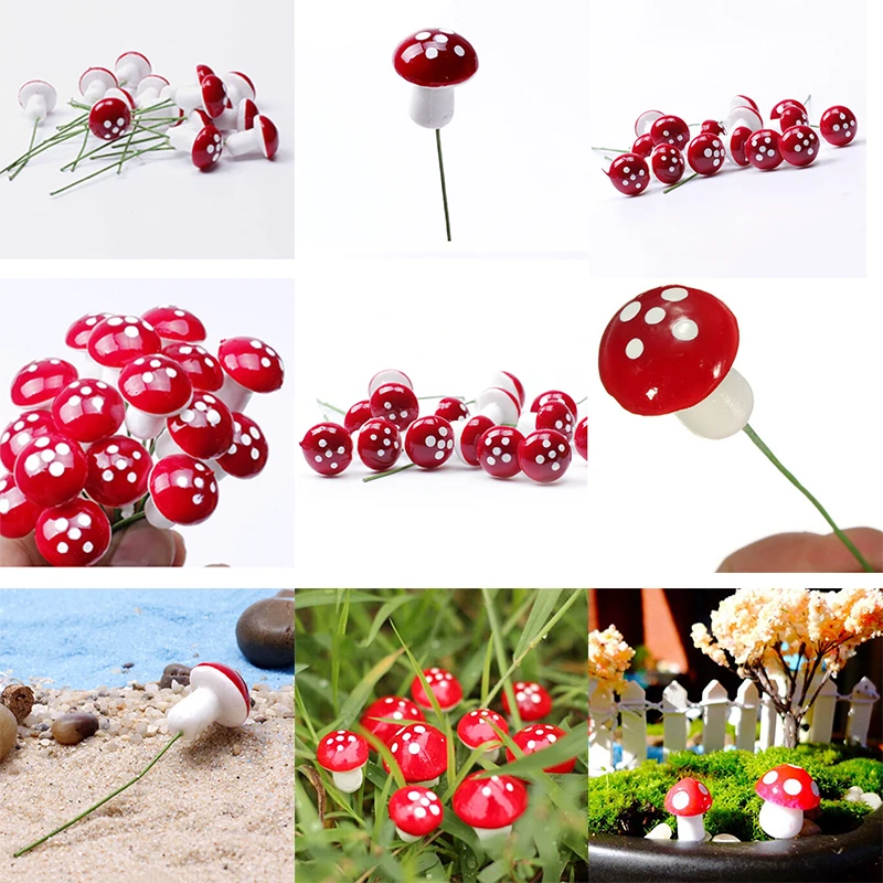 10 шт./компл. искусственные мини грибы миниатюры Цветущий сад Террариум с мхом