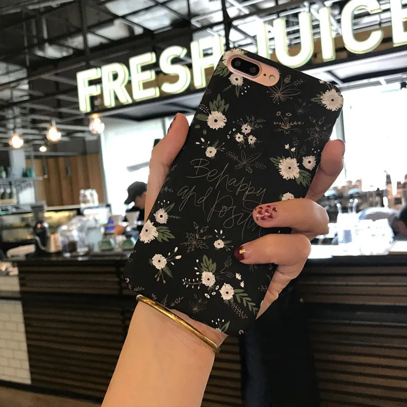 Модный чехол в стиле ретро с цветочным рисунком для девушек и iphone 8 7 6 6S Plus милые
