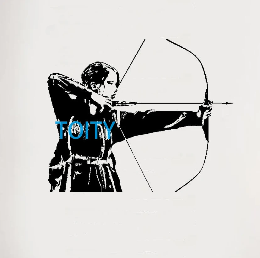 Виниловая наклейка на стену Katniss Everdeen тему Голодных игр Постер из фильма домашний