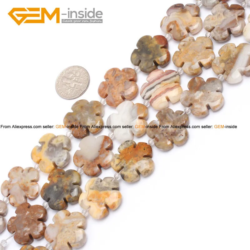 Gem-inside 20 мм натуральный цветок розы Плюмерия камень бусины для изготовления ювелирных изделий браслет ожерелье DIY Ювелирный материал на выбор