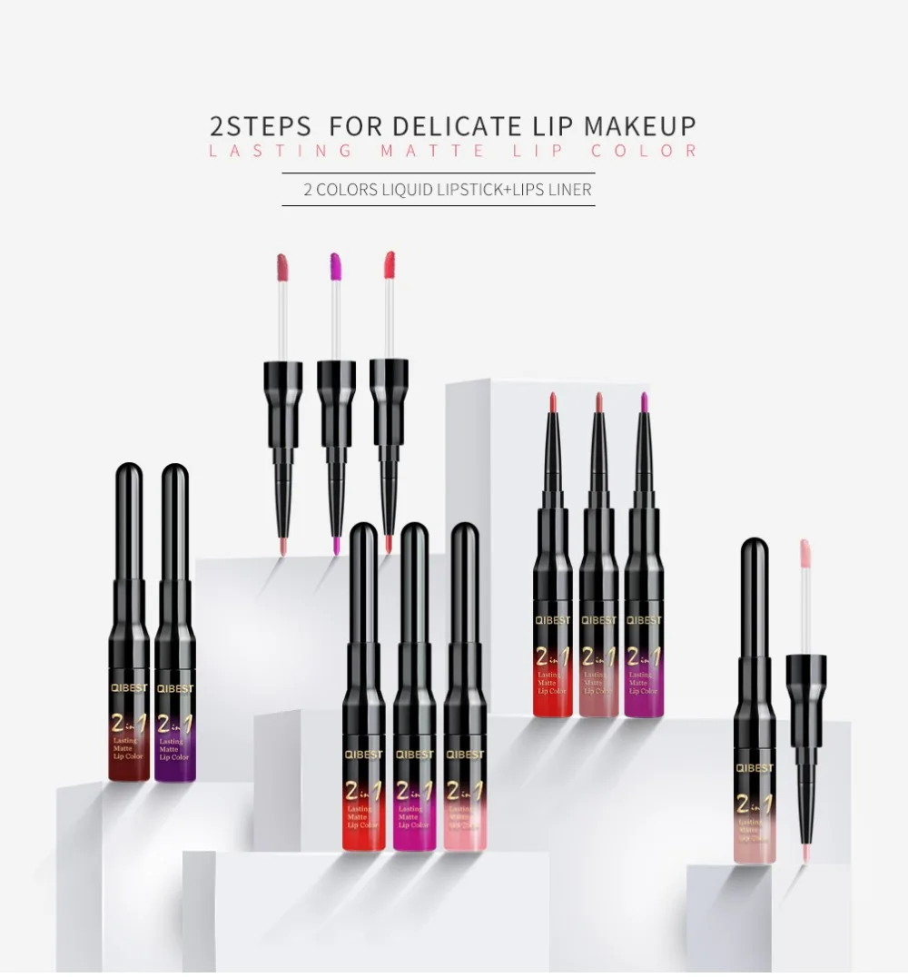 1 шт. Агат красный оттенок губ водостойкий матовый блеск для подводка 2 в Maquiagem