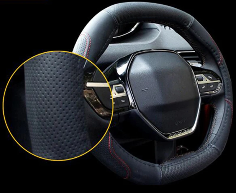 HuiER овальной формы чехол рулевого колеса автомобиля Мода Высокая Кожа для peugeot 4008 peugeot 5008 авто руль автомобиля-Стайлинг