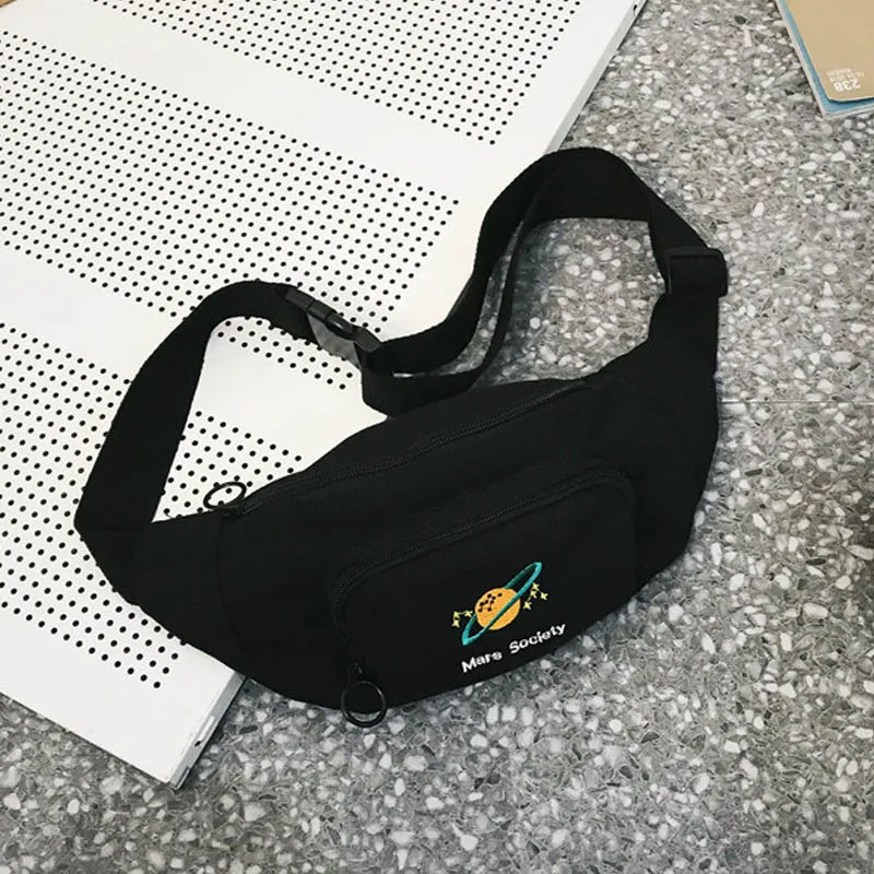 Black Waist Pack Новая парусиновая обувь Для женщин Поясные сумки унисекс нагрудная сумка в стиле casual дорожные сумки женские сумки через плечо сумки модная поясная сумка банан карман - Цвет: Black Waist Pack
