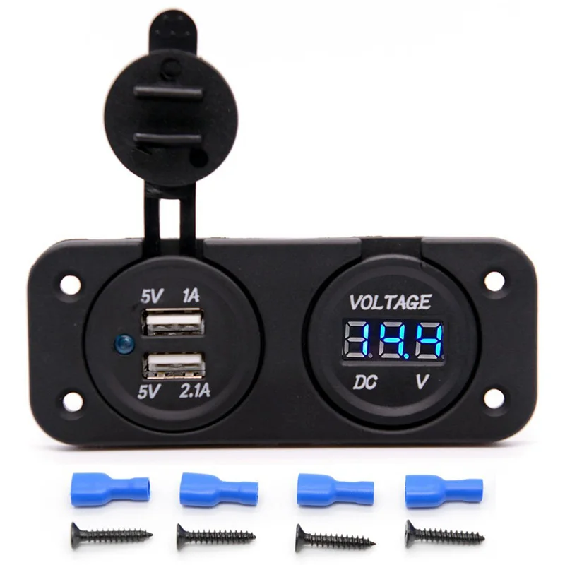 SITAILE Цифровой Дисплей Вольтметр + DC12-24V Водонепроницаемый Dual usb зарядное