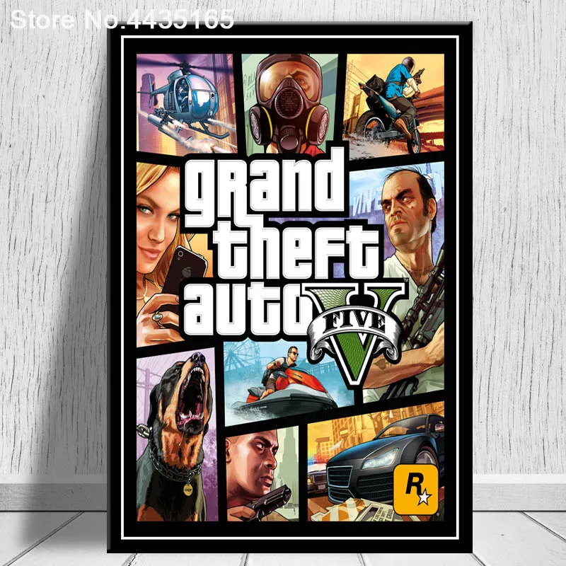 Grand Theft Auto V плакат видео игры GTA 5 сексуальные плакаты пляж и принты Холст Живопись стены Искусство украшение комнаты домашний декор