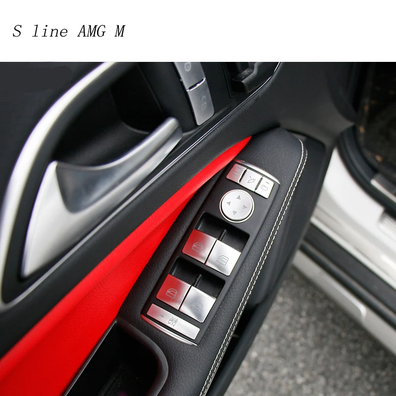 

Car styling Window Glass Lifter buttons cover Sticker sequins for Mercedes Benz CLA GLA ML GL GLE GLS A/B/C/E class Accessories