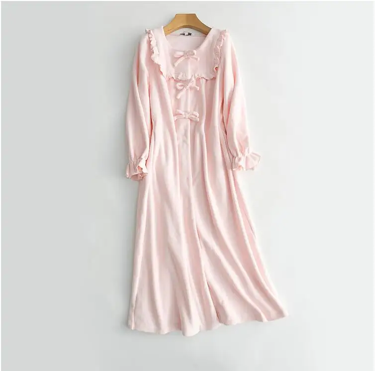 Бесплатная доставка 100% флисовая ночная рубашка принцессы женский зимний длинный