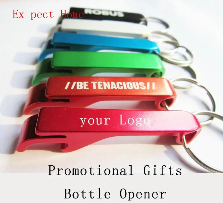 500 pcs/lot promotion customed printed logo gift Metal aluminum alloy bottle opener metal keychain laser LOGO | Дом и сад