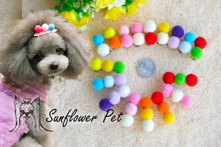 

Pet accessory multicolour hairpin dogs ball side-knotted clip bangs clip 50pcs/lot