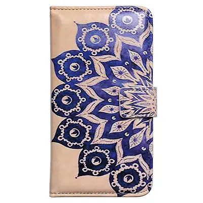 Bcov Brand Blue Flower Pattern Folio Leather Cover Case For Samsung Galaxy Note 4 103027769 |
