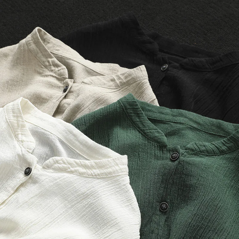 Cotton Linen Shirt Women Loose Full Sleeve Solid Color Casual Retro Cardigan Female Spring Tops And Blouses Camisas Mujer 2021 | Женская