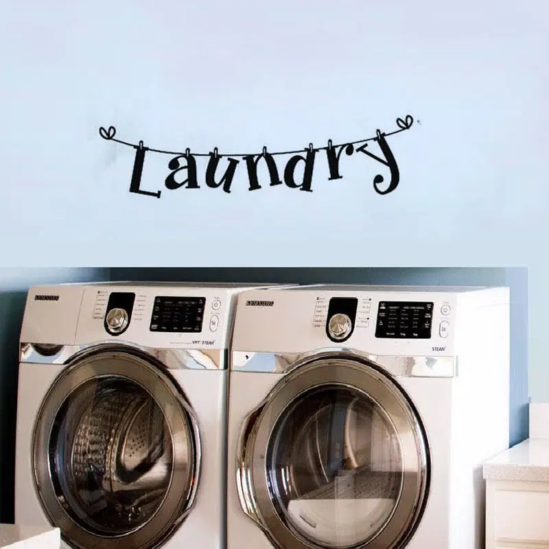 Прачечная магазин наклейка на стекло стену стиральная комната Кухня Wall Art