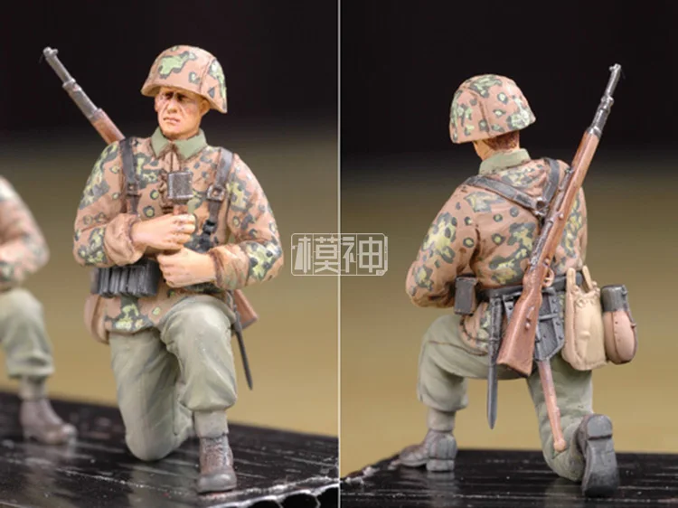 1:35 войска СС штурмовой команды 1/35 Пособия по немецкому языку атакуя группа солдат военная модель сцены кукольный элемент Трубач 00405