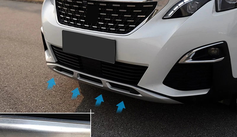 Stainless Steel Car Front &amp Rear Bumpers Skid Bumper Cover Protector Molding For Peugeot 3008 GT 2016 2017 2018 styling | Автомобили и