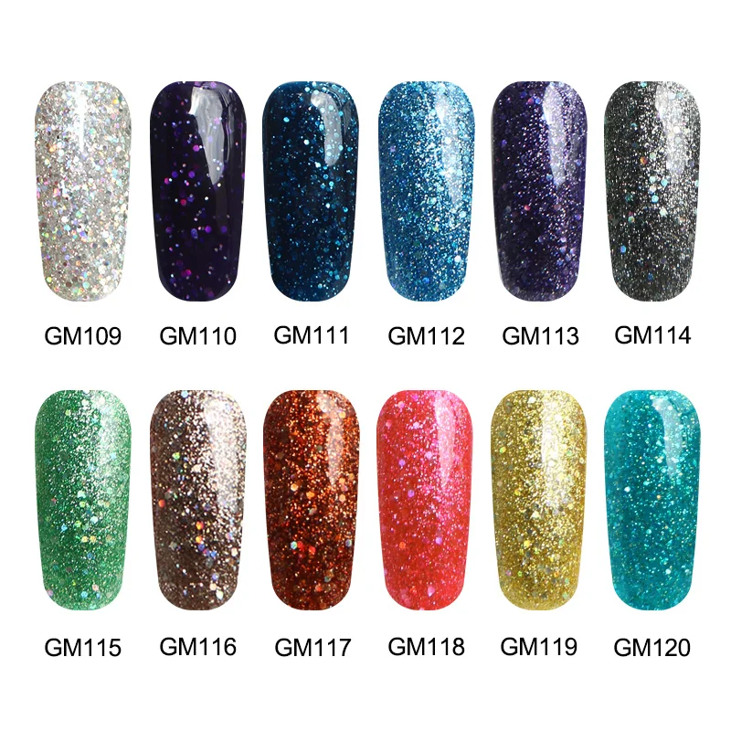 УФ-гель для летней лака ногтей с разноцветными бриллиантами Праздничная красота