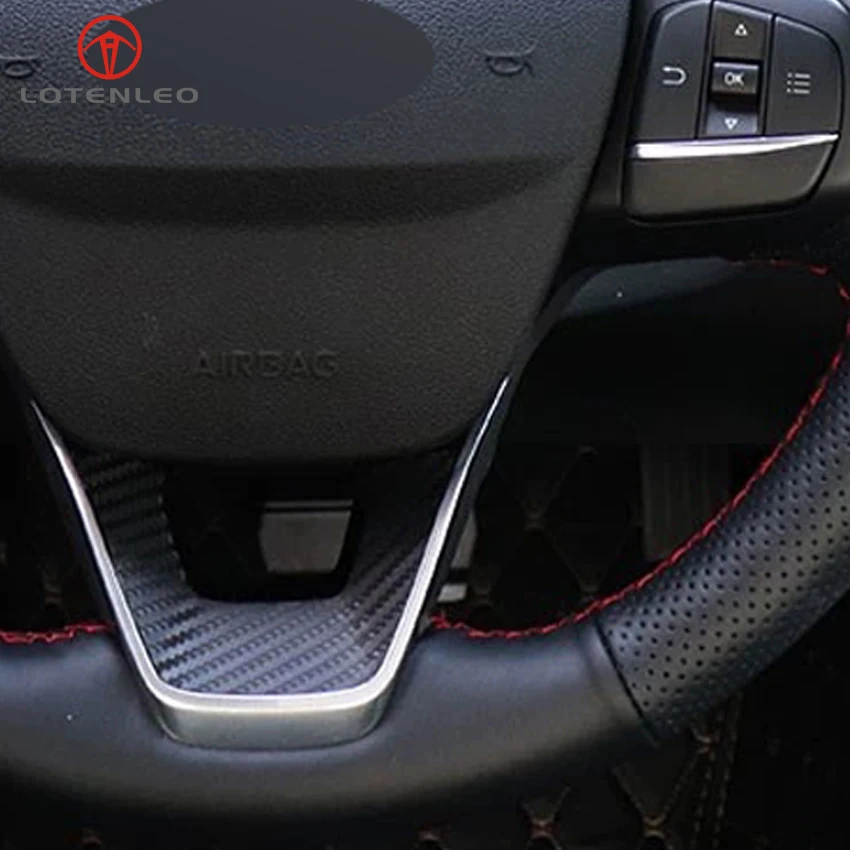 LQTENLEO черный искусственный кожаный чехол рулевого колеса автомобиля для Ford Focus 4 Fiesta- Tourneo фокус