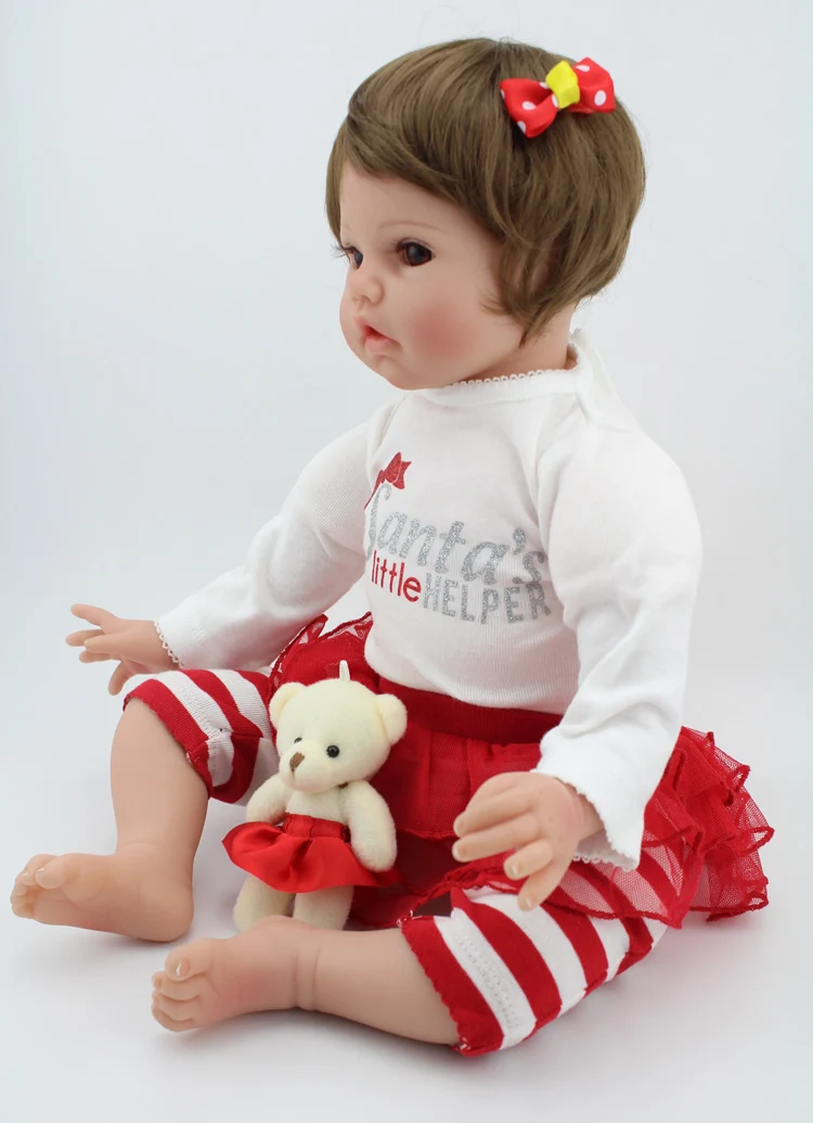 

55cm Big Handmade Silicone Doll for Kids Realistic Soft Silicone Reborn Baby Dolls Early Education Dolls Gifts Baby's Brinquedos