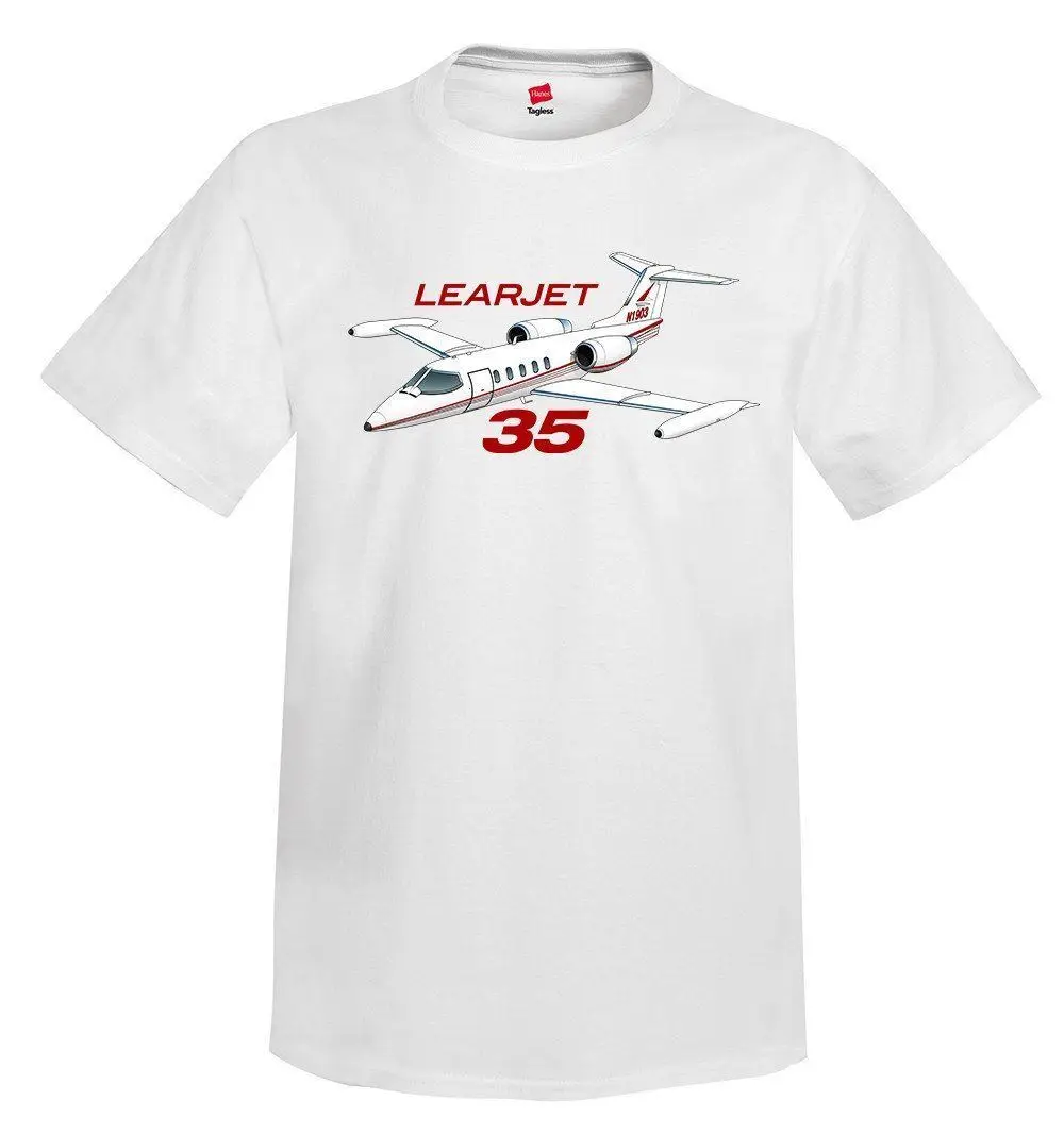Новинка 2019 мужские футболки с круглым вырезом Learjet 35 индивидуальные