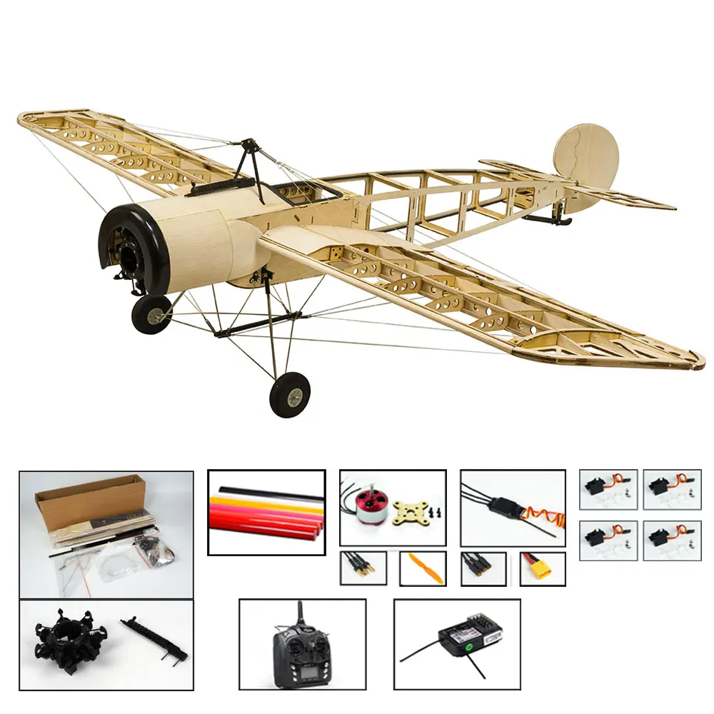 Радиоуправляемые модели самолетов лазерный масштаб 1200 мм Fokker E. III Eindecker WW1 Fighter Balsa деревянный строительный комплект деревянная модель деревянный самолет - Цвет: S2004B-L2