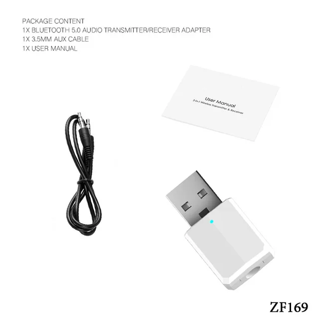 HEVARAL 2 в 1 USB Bluetooth приемник передатчик для наушников ТВ APTX стерео аудио адаптер для автомобиля быстрое подключение мини адаптеры - Цвет: White