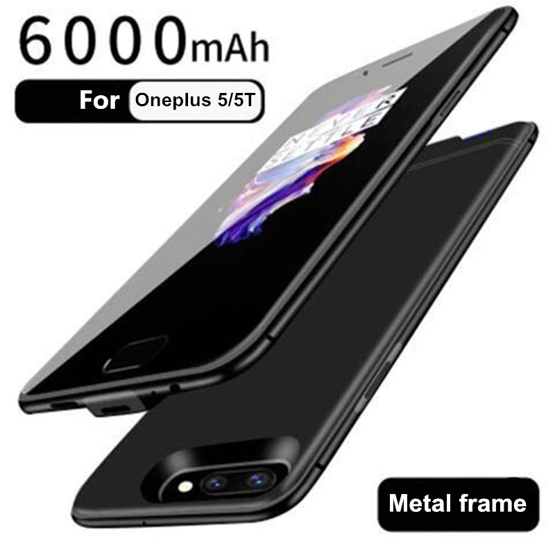6000 мА/ч Батарея Зарядное устройство чехол s для Oneplus 5/5T внешний резервного