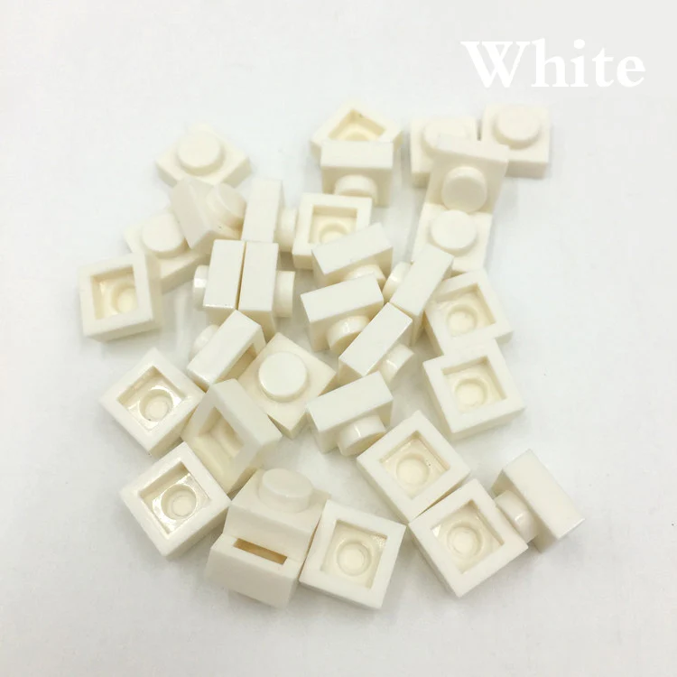 Умная пластина 1x1, строительный блок, часть, сделай сам, логотип, qr-код, игрушка для детей, 48 различных цветов, совместима с основным брендом, 3024, 588 шт./лот - Цвет: White