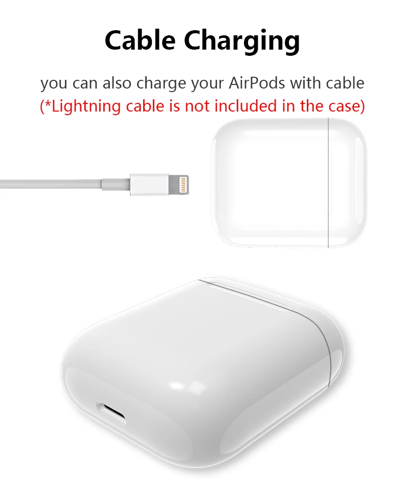 Беспроводной зарядный чехол для AirPods 450 мАч Qi беспроводной зарядный чехол приемник для Apple гарнитура для AirPods беспроводной чехол