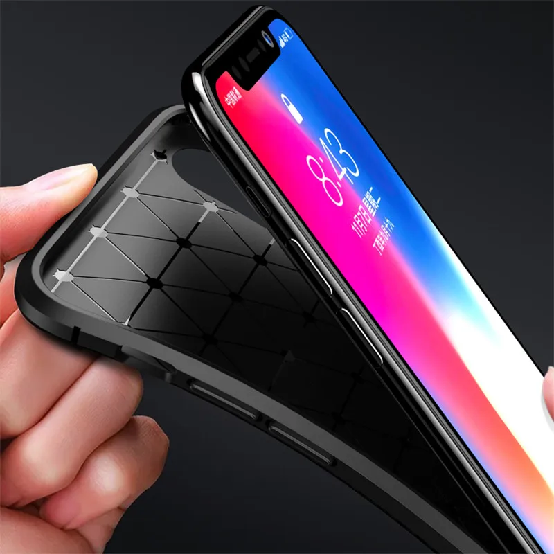 AKBKTII для iPhone XS Max защитный чехол против падения из углеродного волокна Матовый