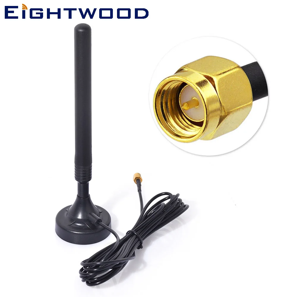 Eightwood GSM/UMTS/HSPA/CDMA/3G антенна 824 2170 МГц 5dbi резиновое магнитное крепление с SMA штекером