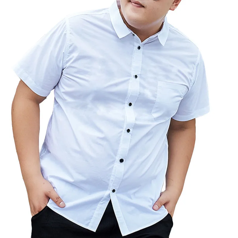 Летняя мужская рубашка 5XL 6XL 7XL 8XL 9XL 10XL вес 160 кг деловой с короткими рукавами плюс размер рубашки; 2 цвета
