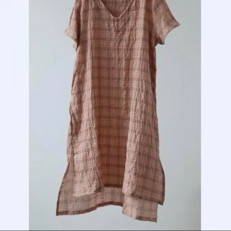 Оригинальное Плиссированное хлопковое льняное платье свободного покроя Vestidos 2020