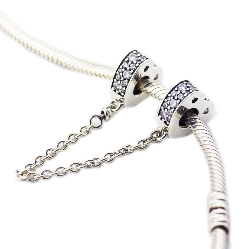 Подходит Pandora Браслеты Подвески серебряные бусины 925 пробы сверкающие CZ дуги