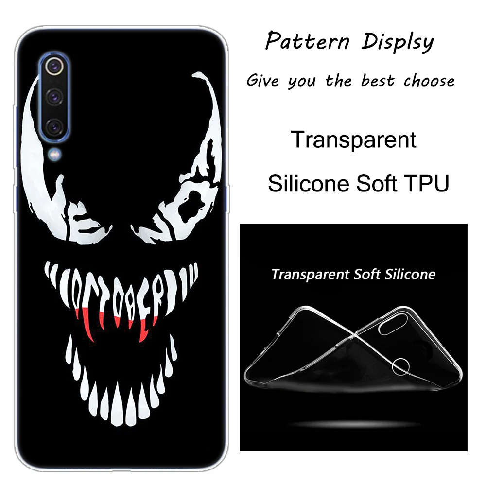 Горячая Venom с героями комиксов Марвел, силиконовый чехол для Xiaomi Pocophone F1 9T 9 9SE 8 A2 Lite A1 A2 Mix3 Redmi K20 7A Note 4 4X5 6 7 Pro S2 крышка