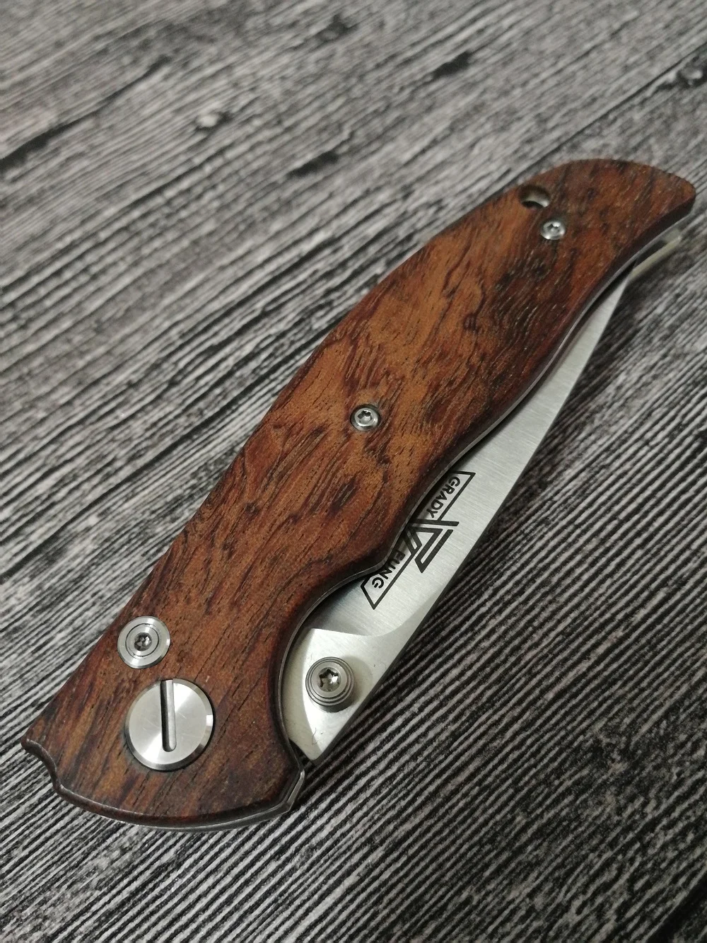 Grady Fung Mini F3 табарган 95 крыса 1 шарикоподшипник стабилизированный Палисандр Ручка складной нож D2 лезвие нож для выживания EDC