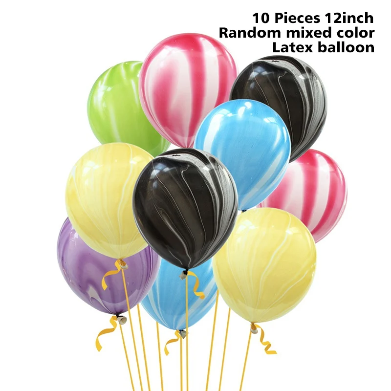 Agate balloon mixed HUADODO 10 шт. 12 дюймов Агатовые латексные шары воздушный шар надувной шар для дня рождения Свадебные украшения вечерние принадлежности - Цвет: Agate balloon mixed