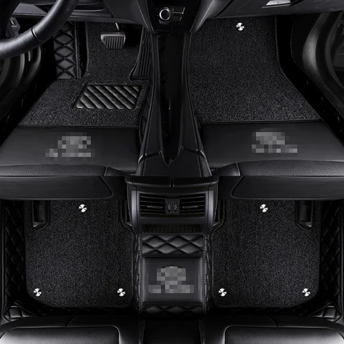 black Автомобильные коврики с логотипом на заказ для Toyota Camry 40 Corolla RAV4 Verso FJ Land Cruiser LC 200 Prado 150 120 нескользящий ковер - Название цвета: black