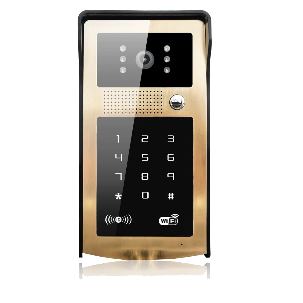 Бесплатная доставка Wi Fi телефон видео дверь домофон комплект золотистый металл