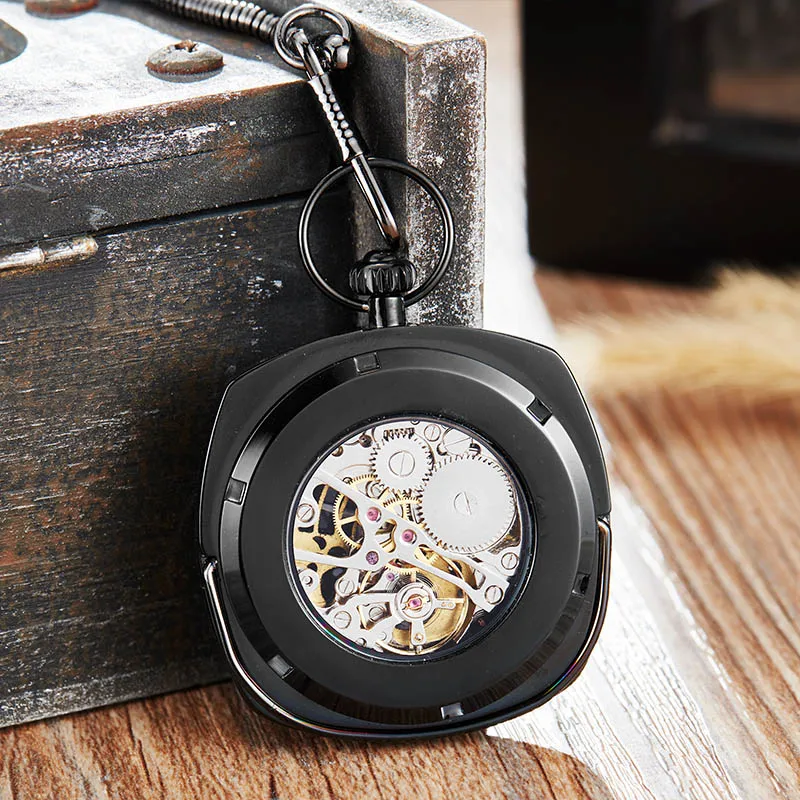 Античные черные механические карманные часы для мужчин и женщин римские цифры