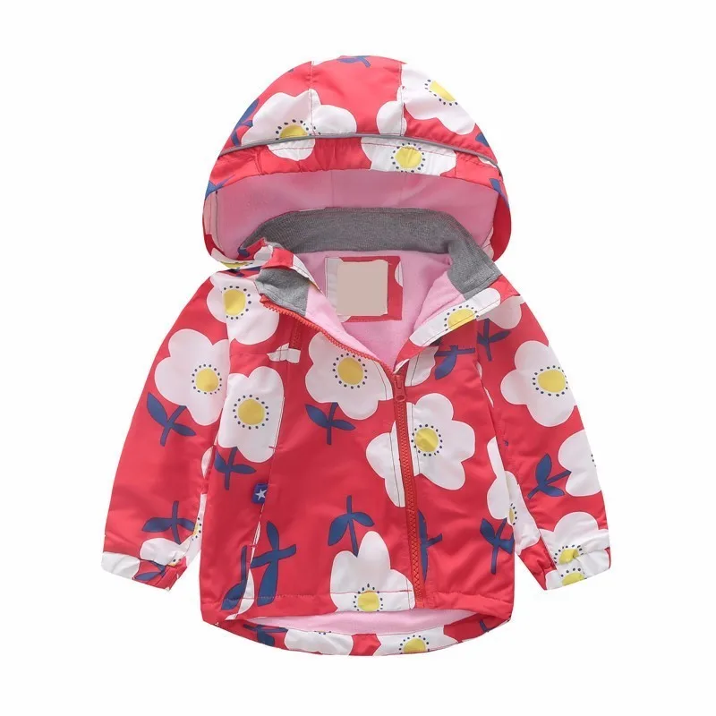 LILIGIRL Baby Boys Jacket Hooded Print Girls Windbreaker for Children's Tops Clothes Coat Waterproof Plus Velvet Kids Jackets | Детская