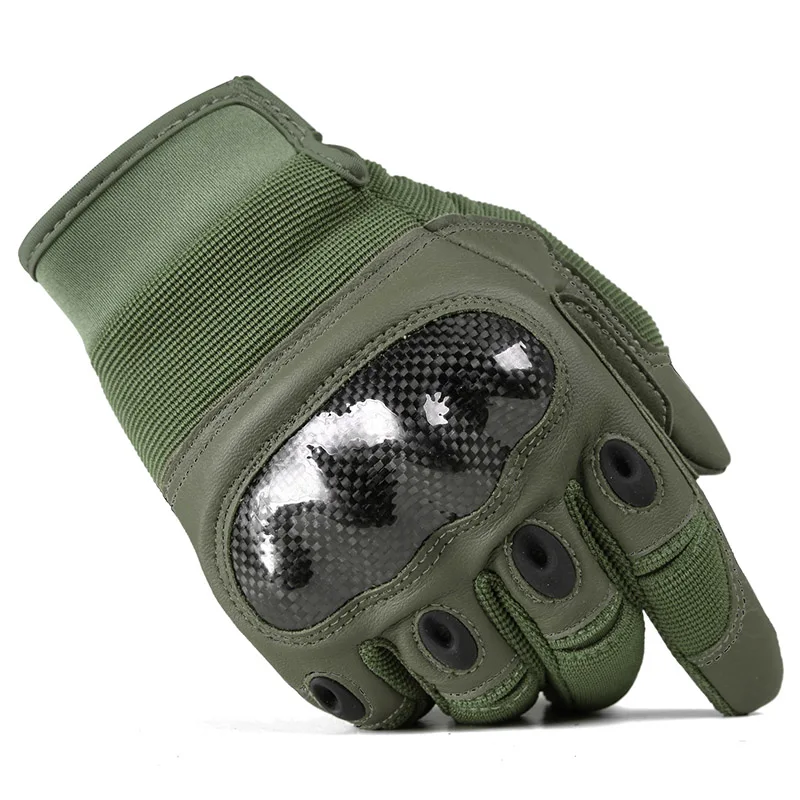 Army Green TACVASEN, военные тактические перчатки, мужские армейские военные перчатки, жесткий корпус, кожа, полный палец, перчатки, перчатки для пейнтбола TD-YWHX-024 - Цвет: Army Green