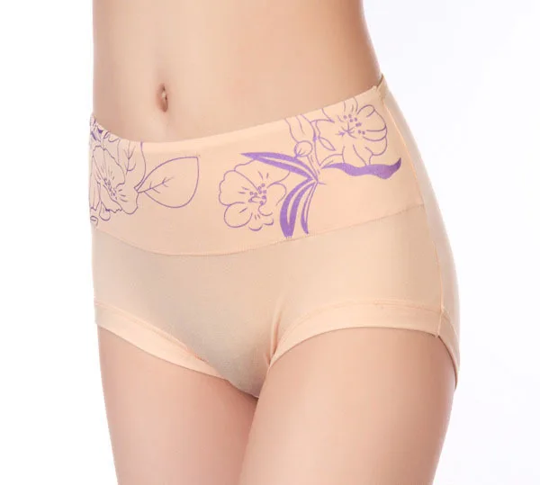Женское нижнее белье бесшовные шелковые трусы с высокой талией | Женская одежда